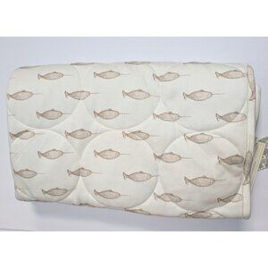 Kate Quinn Organic Cotton Mocha Narwhal Classic Circle Quilt Baby Blanket